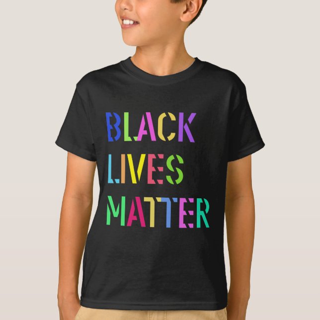 Black Lives Matter Colorful Stencil 01 Editable T-Shirt (Front)