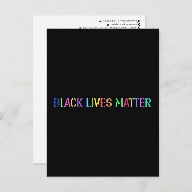 Black Lives Matter Colourful Stencil 02 Postcard (Front/Back)