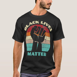 Black Lives Matter Cool Retro Sunset Design for B T-Shirt