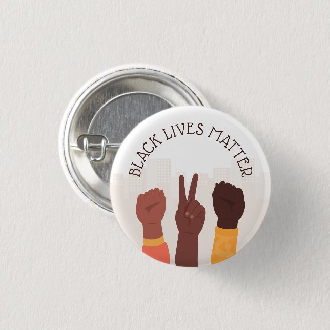 Black Lives Matter - Custom Text 3 Cm Round Badge (Front & Back)