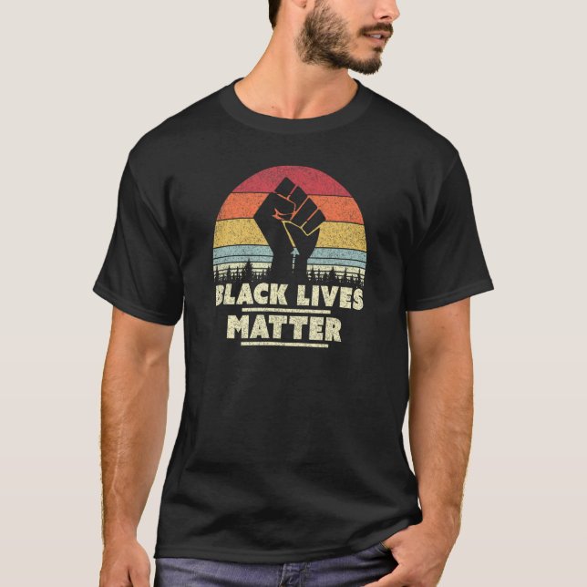 Black Lives Matter Design. BLM, Retro T-Shirt (Front)