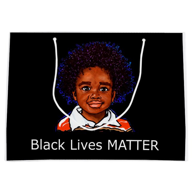 Black Lives Matter Family Child Boy Racism Son Large Gift Bag (Front)