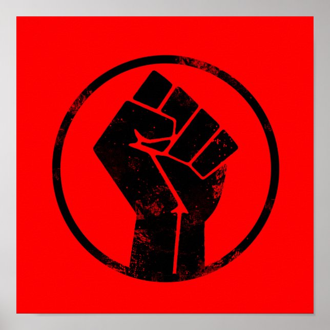 Black Lives Matter FIST (red background) #BLM Poster (Front)