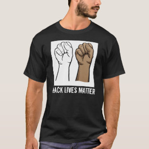 Black Lives Matter, fists, black T-Shirt