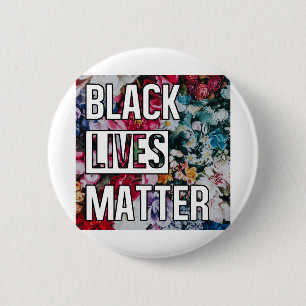 Black Lives Matter Floral Design 6 Cm Round Badge