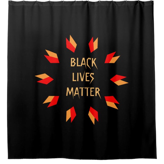 Black Lives Matter Gold and Red Shower Curtain (Front)