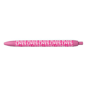 Black Lives Matter hot pink typography pattern Ink Pen