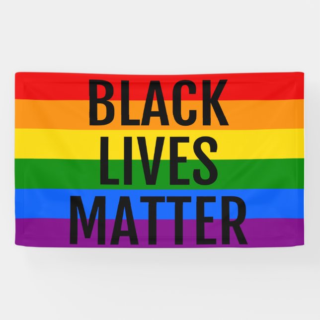 Black lives matter, LGBT rainbow flag Banner (Horizontal)