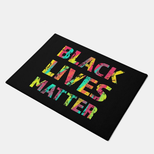 Black Lives Matter Painting 01 Rise Up Editable Doormat (Angled)