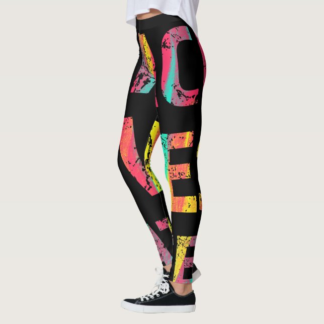 Black Lives Matter Painting 01 Rise Up Huge Logo Leggings (Left)