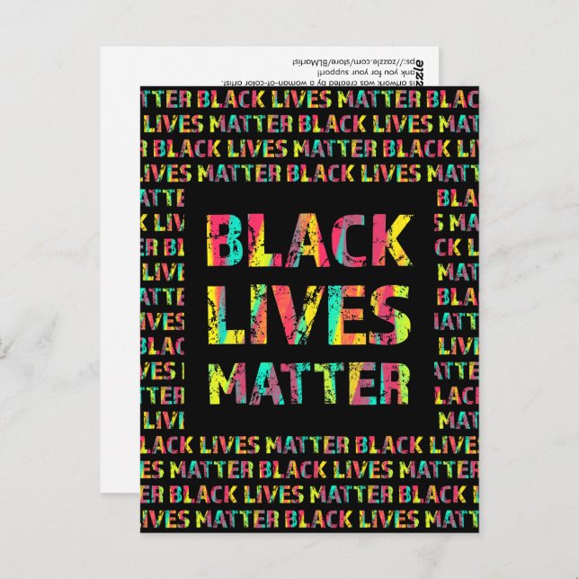 Black Lives Matter Painting 01 Rise Up Together Postcard (Front/Back)