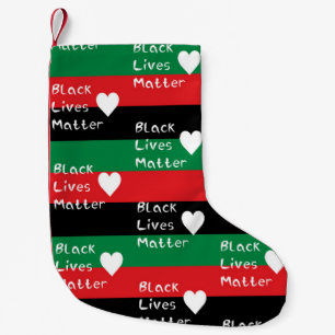 Black Lives Matter Pan-African Flag White Heart Small Christmas Stocking