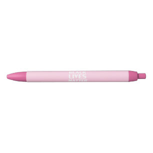 Black lives matter pink white modern typography ink pen