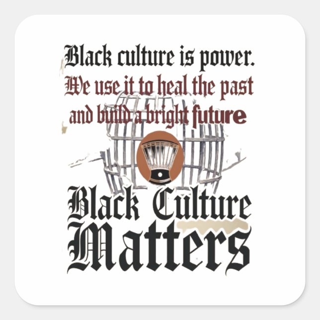 Black Lives Matter: Policy Change Square Sticker (Front)