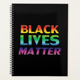 Black Lives Matter rainbow modern typography black Planner