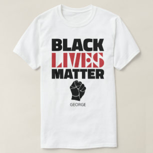 Black Lives Matter Raised Fist Name Personalized T-Shirt