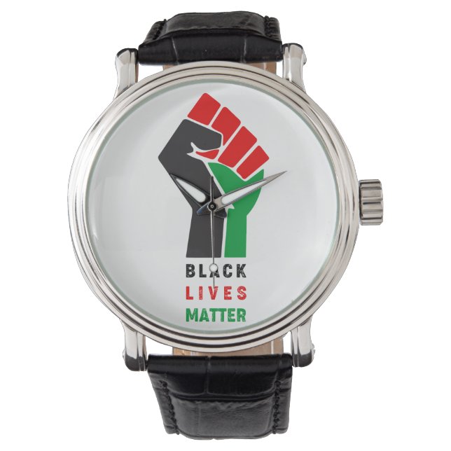 Black Lives Matter raised fist symbol African Amer Watch (Front)