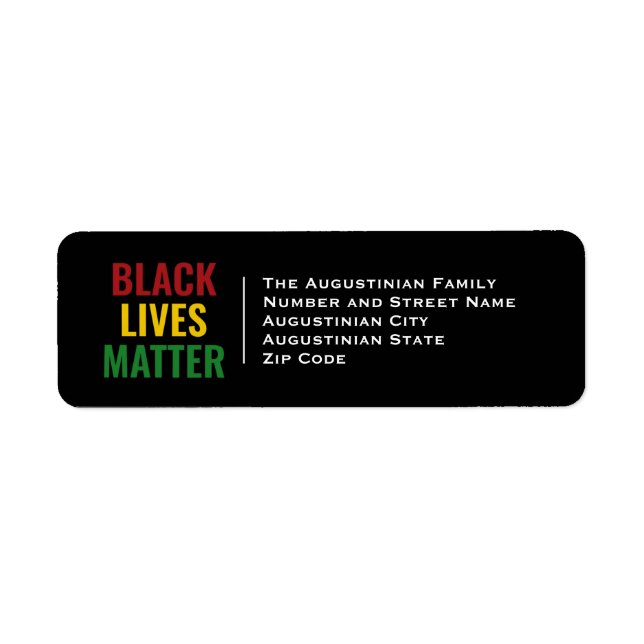 BLACK LIVES MATTER | Return Address (Front)