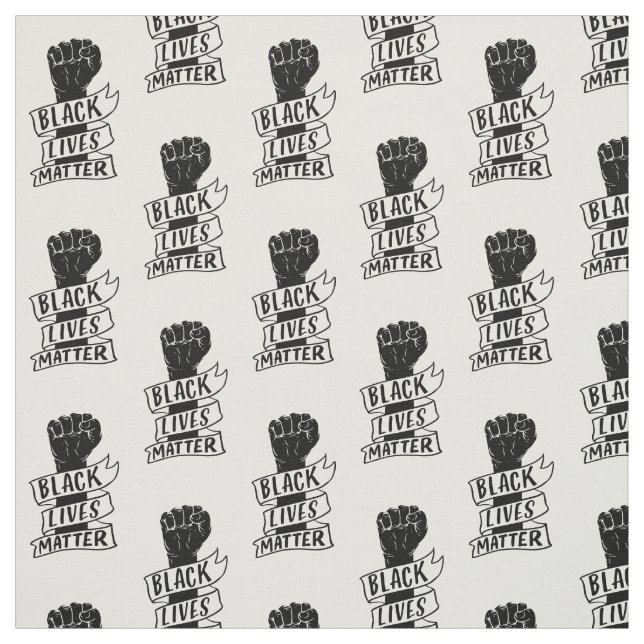 black lives matter ribbon fist blm protest pattern fabric (Swatch)