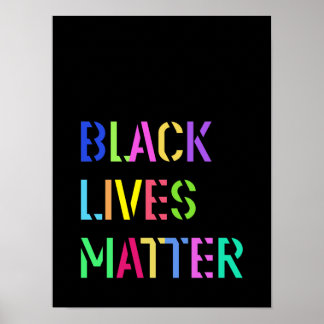 Black Lives Matter Stencil 01 Editable Colour Poster
