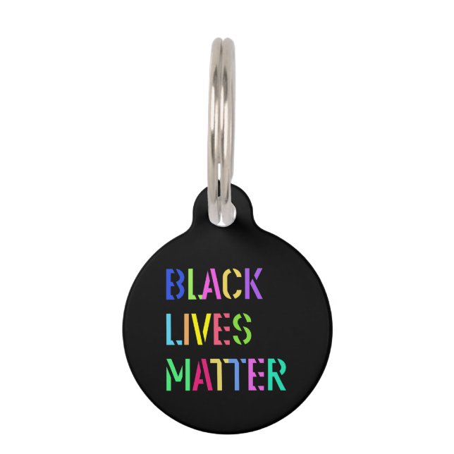 Black Lives Matter Stencil 01 Editable Pet Tag (Front)