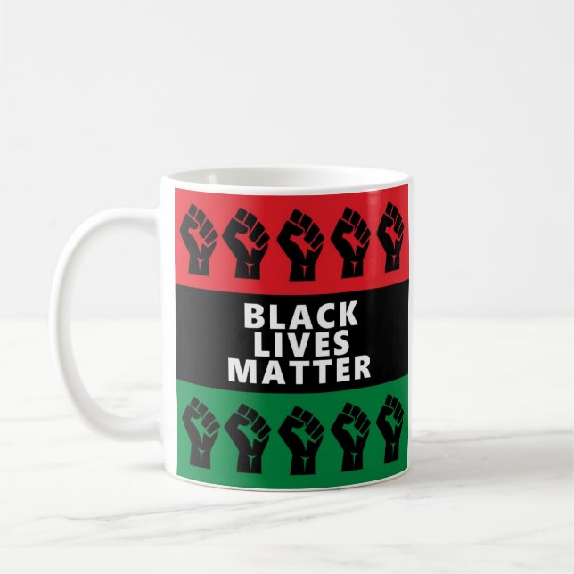 BLACK LIVES MATTER STOP RACISM EQUALITY BLM ALLY COFFEE MUG (Left)