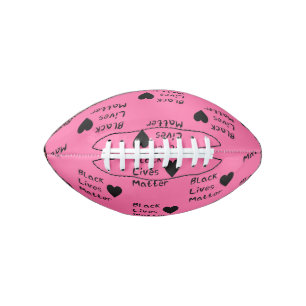 Black Lives Matter Text Girly Pink Colour Hearts Football