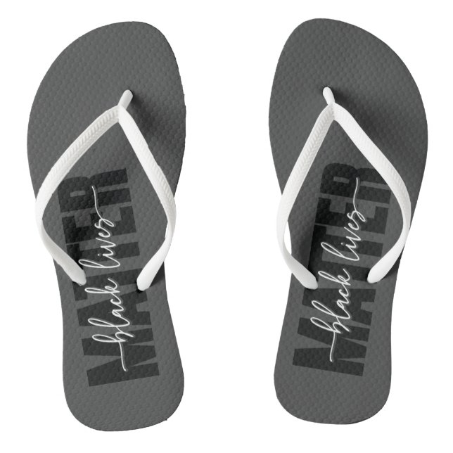 Black Lives Matter Typography Jandals (Footbed)
