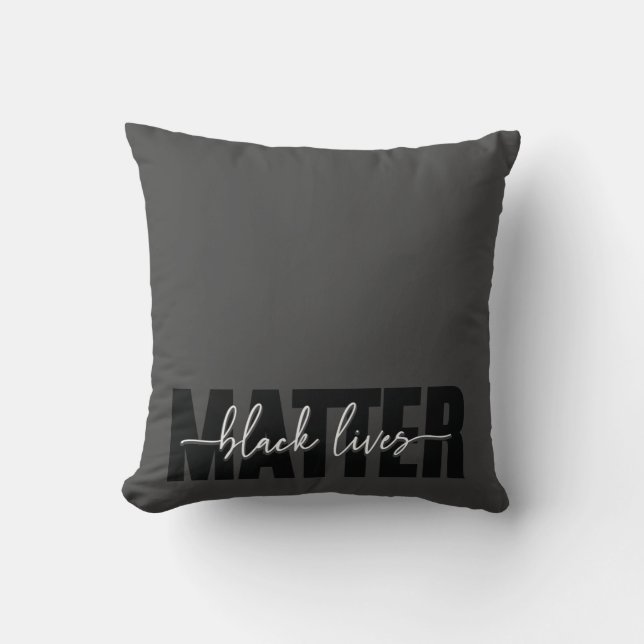 Black Lives Matter Typography Throw Pillow (Front)