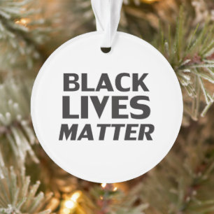 Black Lives Matter white black modern Christmas Ornament