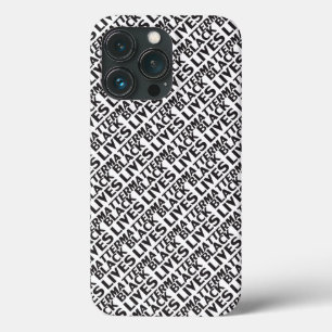 Black Lives Matter white black typography pattern iPhone 13 Pro Case