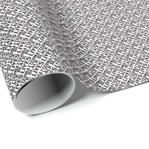 Black Lives Matter white black typography pattern  Wrapping Paper