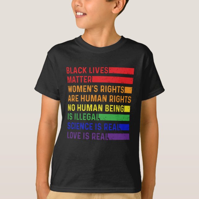 Black Lives Matter Women's Rights Are Human Rights T-Shirt (Front)