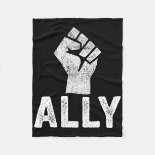 Black Lives Problem Ally Fist Blm Support Fleece Blanket