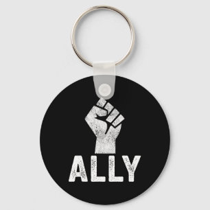 Black Lives Problem Ally Fist Blm Support Key Ring