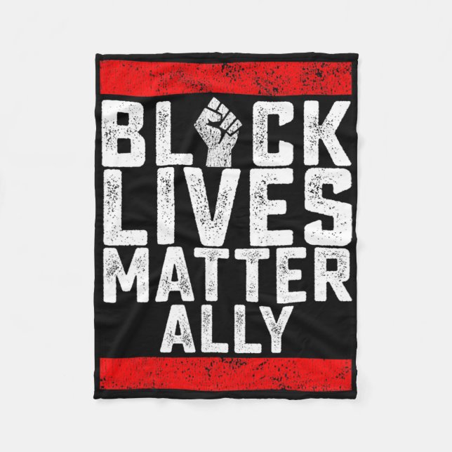 Black Lives Problem Ally  Fleece Blanket (Front)