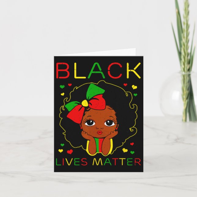 Black Lives Problem Little Melanin Princess Black  Card (Front)