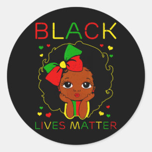 Black Lives Problem Little Melanin Princess Black  Classic Round Sticker