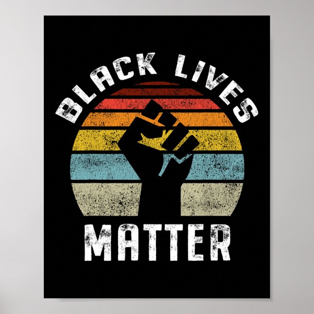 Black Lives Problem Retro Vintage  Poster (Front)