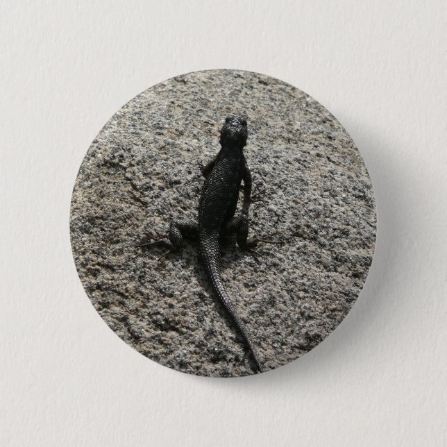 Black Lizard 6 Cm Round Badge (Front)
