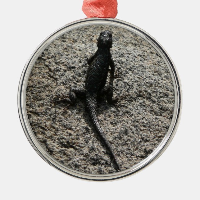 Black Lizard Metal Tree Decoration (Front)