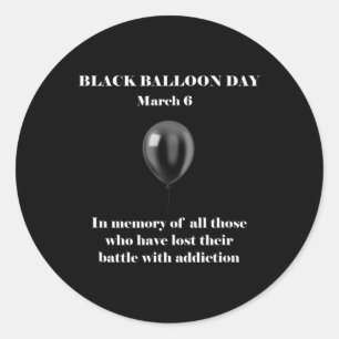 Black Lloon Day Overdose Awareness Addition  Classic Round Sticker