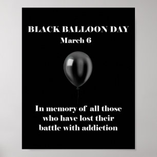 Black Lloon Day Overdose Awareness Addition Poster