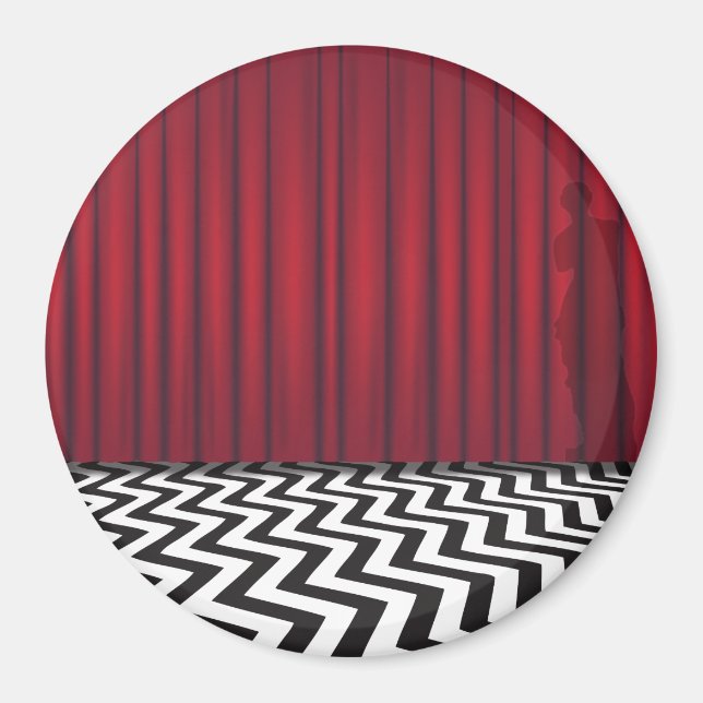 Black Lodge Red Room Round Magnet (Front)