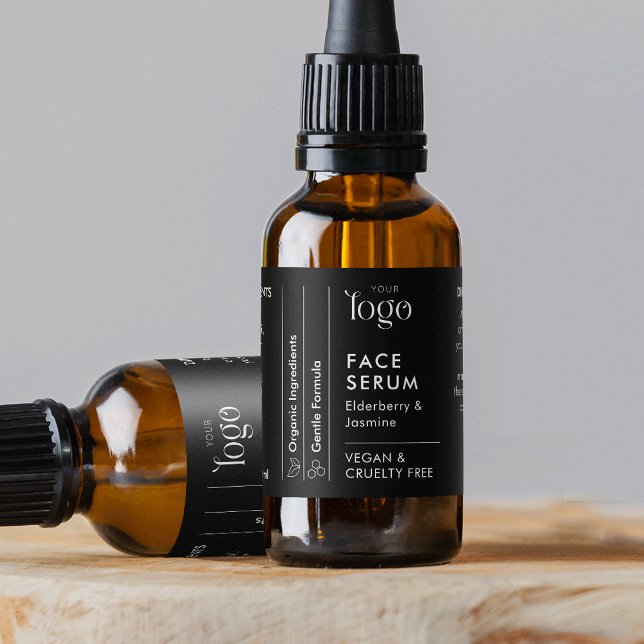 Black Logo 1OZ Dropper Bottle Waterproof Label (Creator Uploaded)