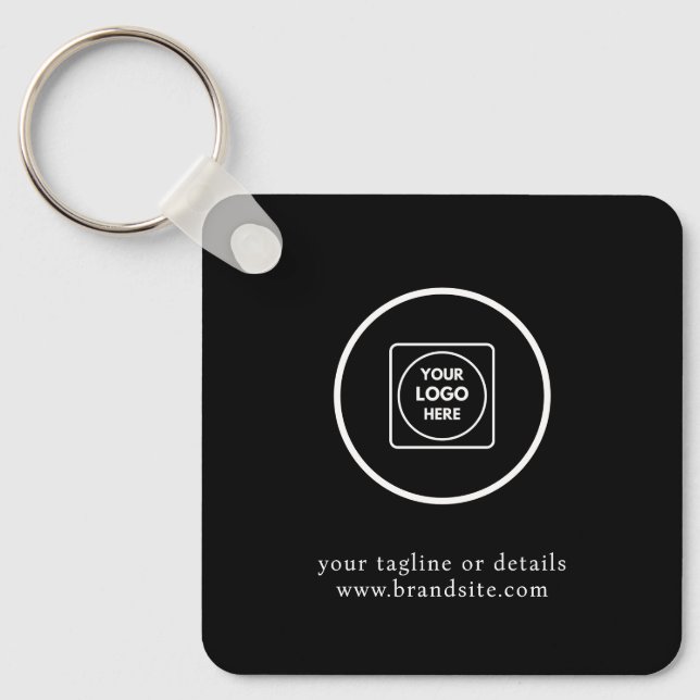 Black Logo Business Promotional Keychains (Front)