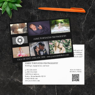Black Logo Collage Professional Photographer QR Flyer