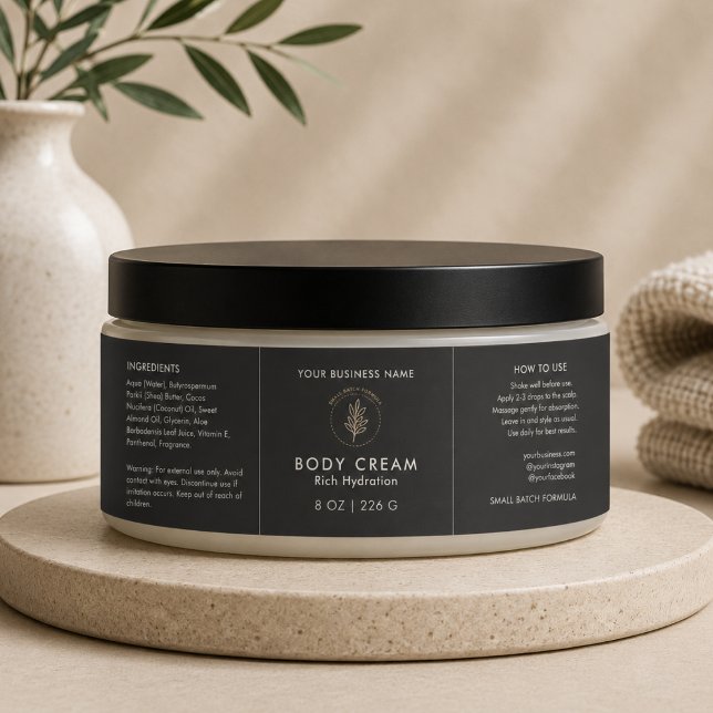 Black Logo Cosmetic Jar Wrapper Label (Creator Uploaded)