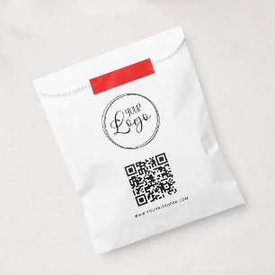 Black Logo Minimalist QR Code Favour Bags