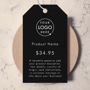 Black Logo Modern Business Product Price Tags